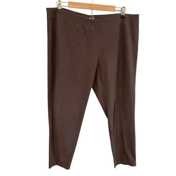 Eileen Fisher Pants - Eileen Fisher Womens Pullon Straight Leg Pants Size XL Mousse Brown Stretchy